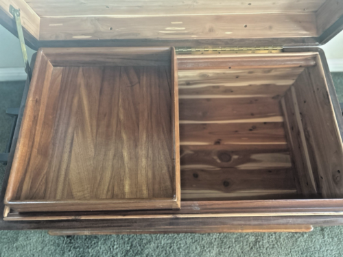 Custom Vintage Teak Chest, Dove Tailed, Cedar Lined, 41 X 22.5 X 19.5 - Picture 7 of 14