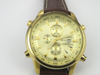 Herren Citizen 6870 Alarm Chrono Gold Dress Watch - 100m