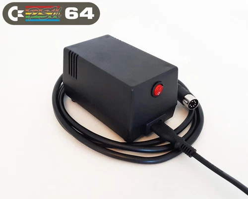 C64 PSU - Commodore 64 Power Supply - Black, LED, Power Switch (US plug)