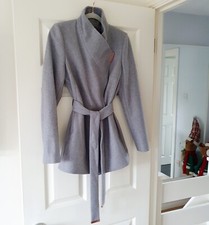 Ted Baker Coat Keyla Grey Wool Cashmere Blend Short Wrap Tb2 Uk10 Rrp £249