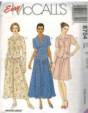 8754 UNCUT McCalls SEWING Pattern Misses Jacket Pull on Skirt Career OOP SEW FF