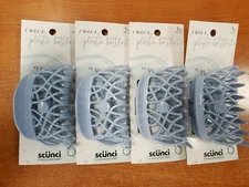 4 Pack: Scunci Earth-Friendly Upcycled Large Jaw Clip *BLUE* (6612) R9P5a