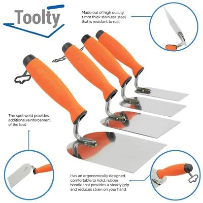 Stucco Trowel Brickwork Slabbing Plaster Adhesives Mortar Toolty Stainless Steel
