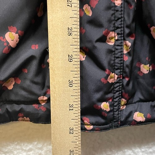 Cabi Jacket Womens Medium Black Rainy Day Jacket Flower Burst Hooded Zip 4115 - Picture 14 of 15