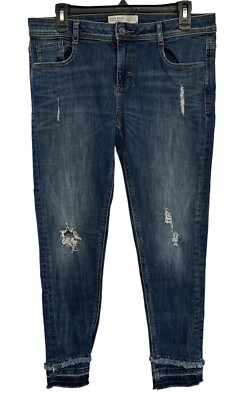 Zara Basic Denim Z1975 Jeans Distressed Women s Size 8  Skinny