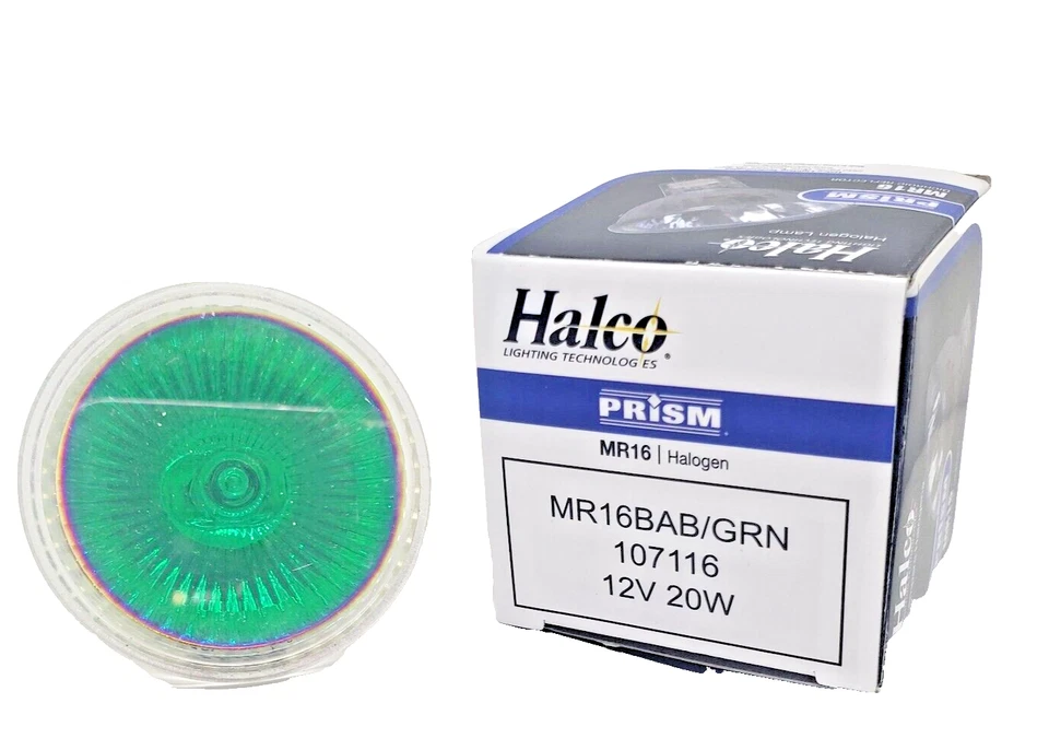 2/PACK Halco Prism BAB Green 20 Watt 12V MR16 107116 MR16BAB/GRN Bulb - Image 2 of 3
