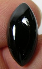 13.80ct India 100 Natural Black Onyx Marquise Cabochon Gemstone 2.75g 20.00mm