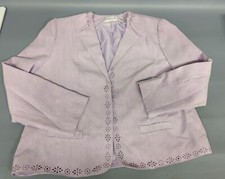 Alfred Dunner Light Purple Lavender Floral Longsleeve Blazer Size 16