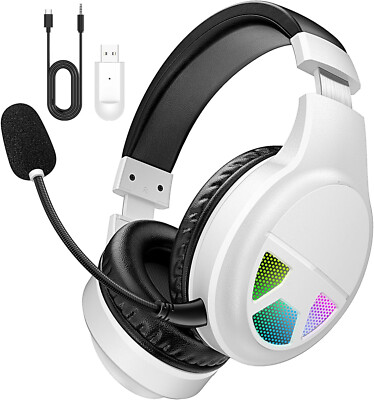SZ01 2.4GHz Wireless Gaming Headset, USB connect, Bluetooth 5.4, RGB Lights B51