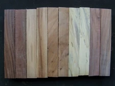 10 Nut Woods Pen Blanks (Walnut, Hickory, Pecan, Chestnut, Pistachio ) Set #6