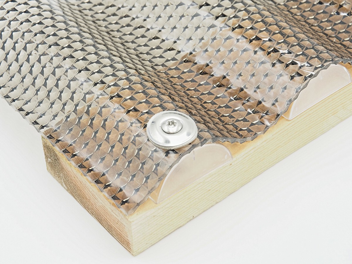 100 Distanziatori Wellung 76/18 + 100 Viti 4.5x45mm - Per Pannelli Ondulati, Policarbonato, PVC