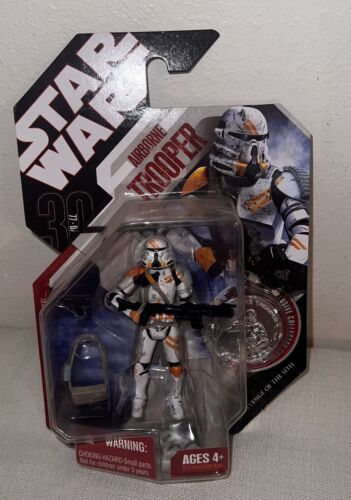 Star Wars AIRBORNE TROOPER 30th Anniversary #07 Action Figure & Coin TAC ROTS - Afbeelding 1 van 3