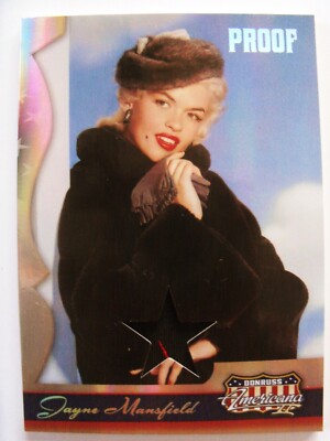 JAYNE MANSFIELD 2008 Donruss Americana Memorabilia Material Relic #48/50 (PROOF)