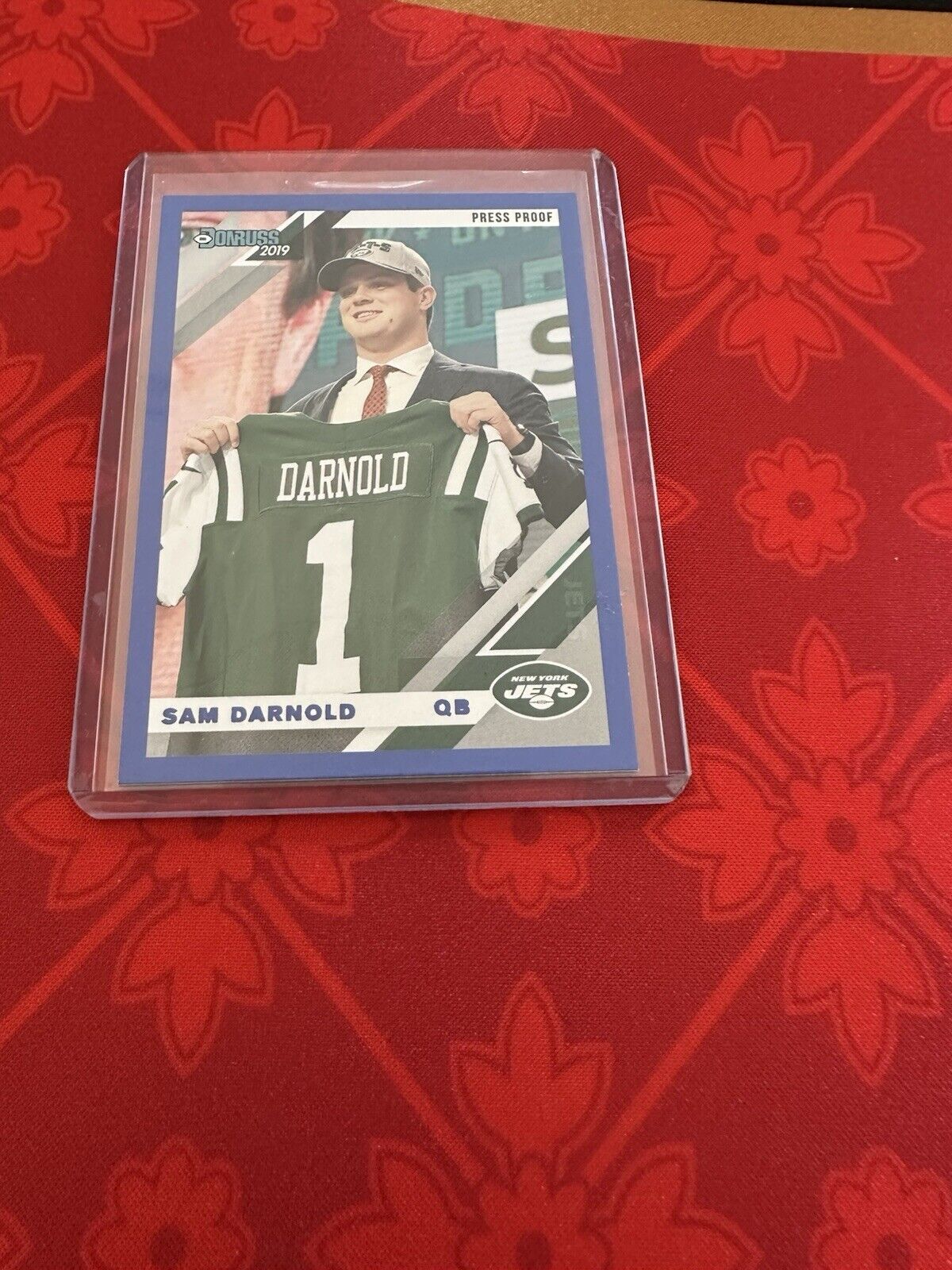 2018 Panini Donruss #301 Sam Darnold Rated Rookie Press Proof Blue RC Vikings