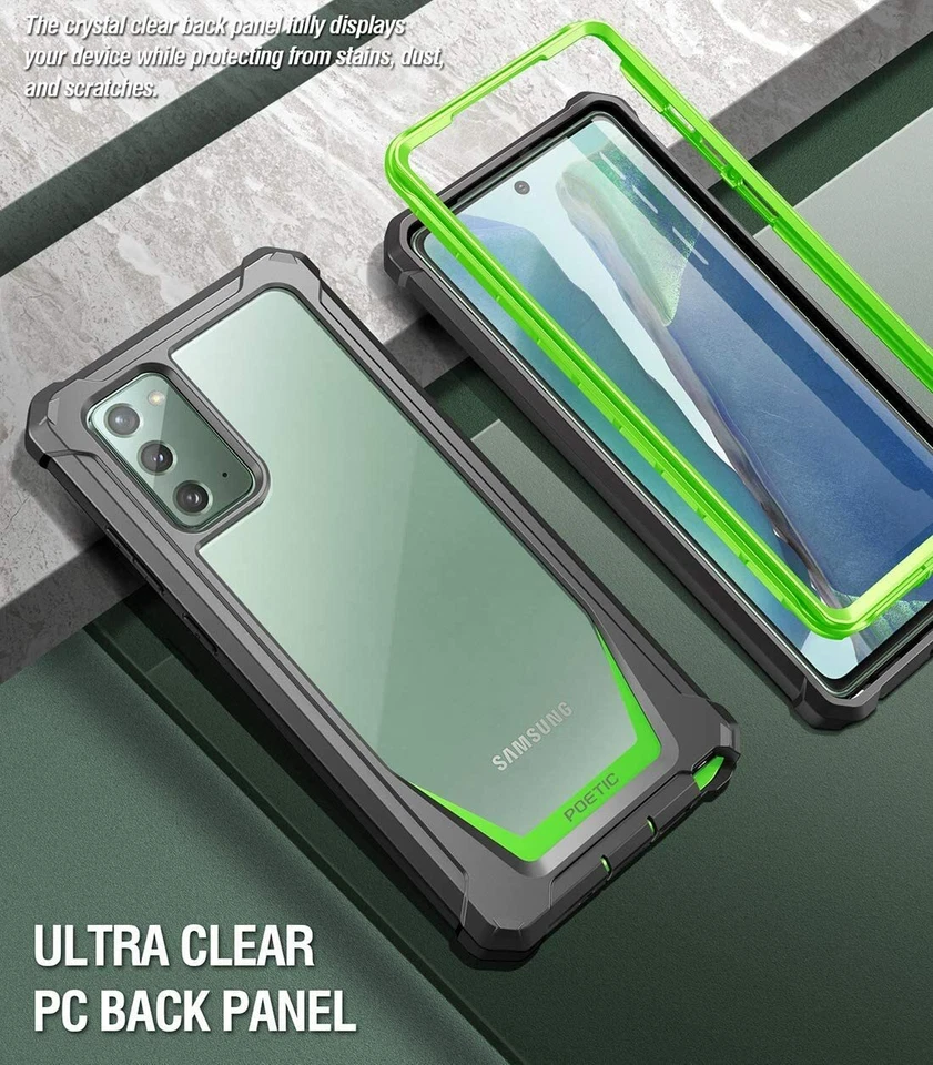Funda Para Samsung Galaxy Note 20 | Poética [Doble Capa] Cubierta Transparente Verde Foto 3 de 4