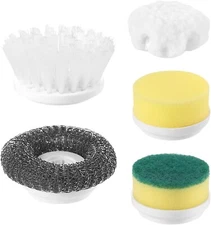 ZaneForest 5 PCS Brush Heads, Wire, Soft Flat, Sponge x2, Electric Spin Scrubber