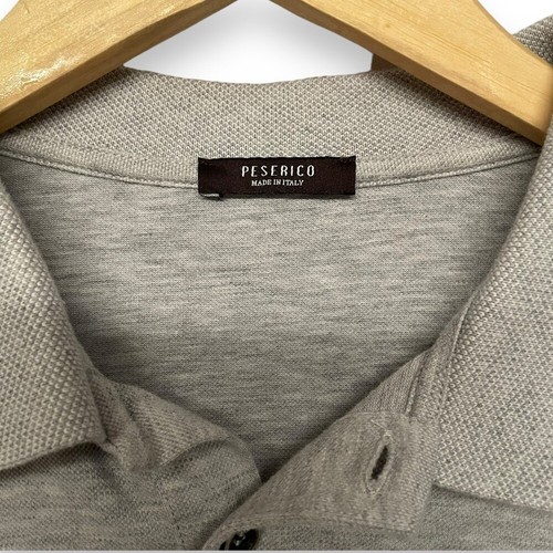 Peserico Italian Grey Supima Cotton Polo Shirt Women's Italian Size 50/US 14 - Picture 3 of 4