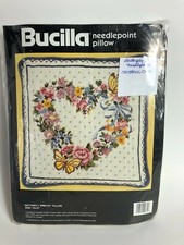 Bucilla Needlepoint Kit Floral Wreath Picture Pillow 4635 Persian 14 x 14" NEW