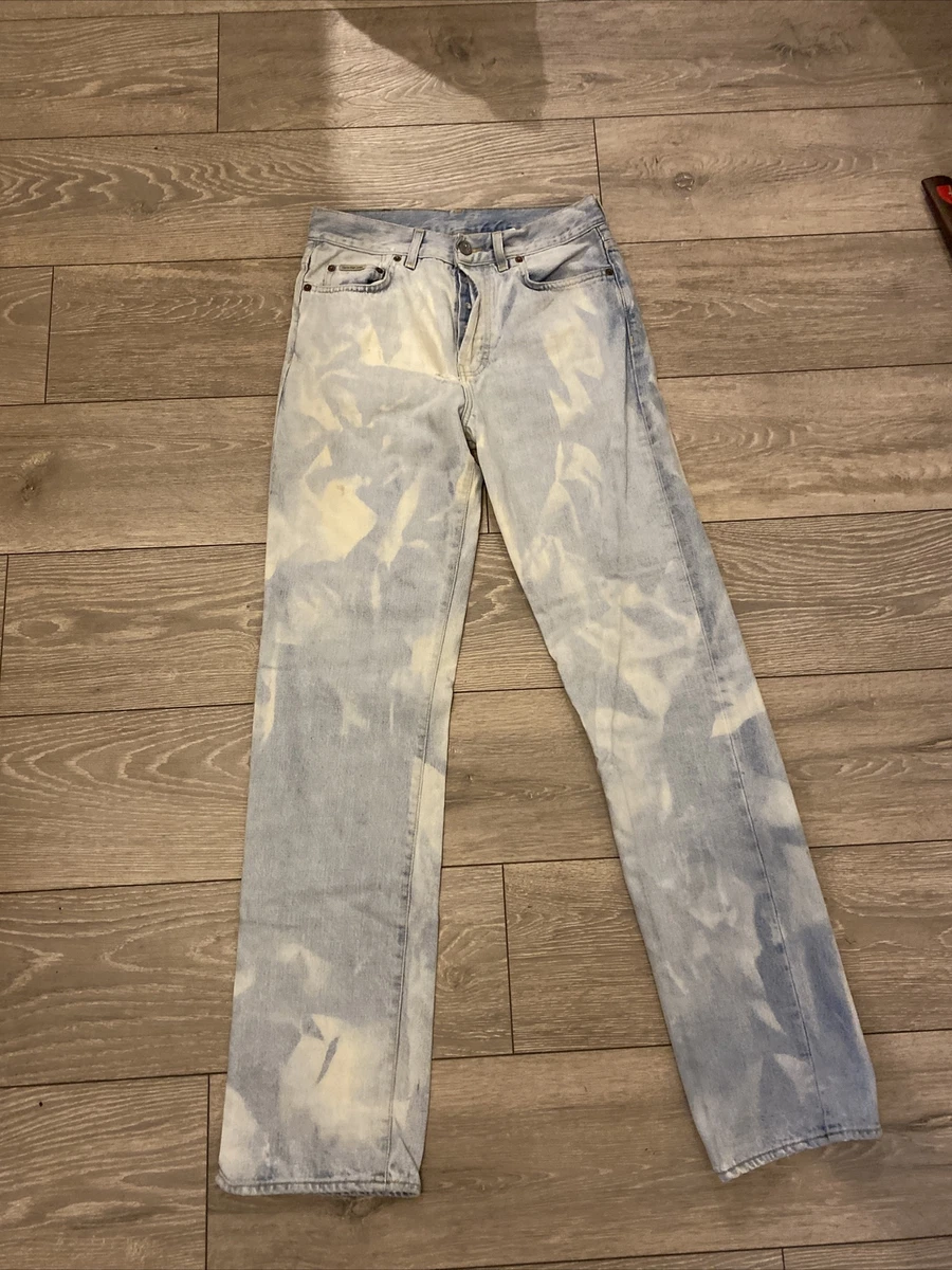 Bleached white cheap jeans