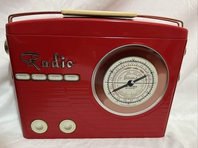 Radio Red EMPTY Collectible Tin Storage Container Display '