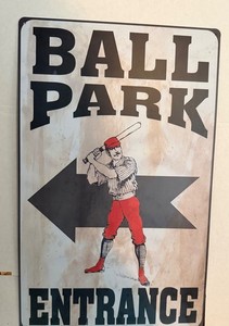 Ball Park Entrance Vintage Steel Sign Baseball Vintage Repro Retro Metal USA New