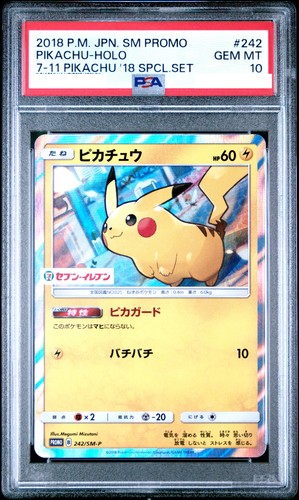 PSA 10 Pikachu Holo Promo 242/SM-P Japanese 7-Eleven Special Set Pokemon Card