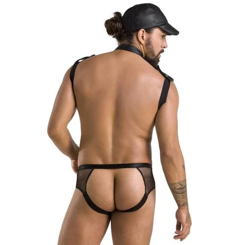 PASSION Set John Männer Dessous Lack Jock Strap Tanga Sexy Reizwäsche Herren Cap - Bild 4 von 4