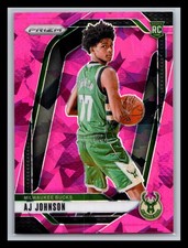 AJ Johnson Milwaukee Bucks 2024-25 Panini Prizm #251 Prizms Pink Ice
