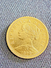 Chile 20 Pesos 1976 4,12 Gramm Gold sehr guter Zustand