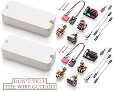 2-EMG PFT WHITE SET P-90 STYLE SIZED HOUSING WITH FT TELE NECK SOUND WIRING