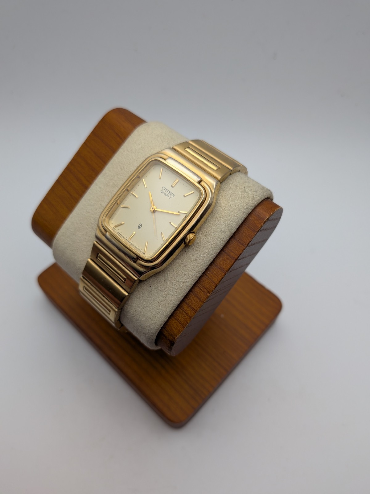 Vtg Citizen Tank Watch Men 26mm Gold Tone 6031-S16890… - Gem