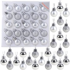 ® Pack of 2525mm Mini Christmas Tree Baubles  Shiny, Matte & Glitter Decorate...