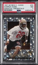 1997 SKYBOX E-X 2000 ESSENTIAL CREDENTIALS #30 WARRICK DUNN #/100 PSA 7