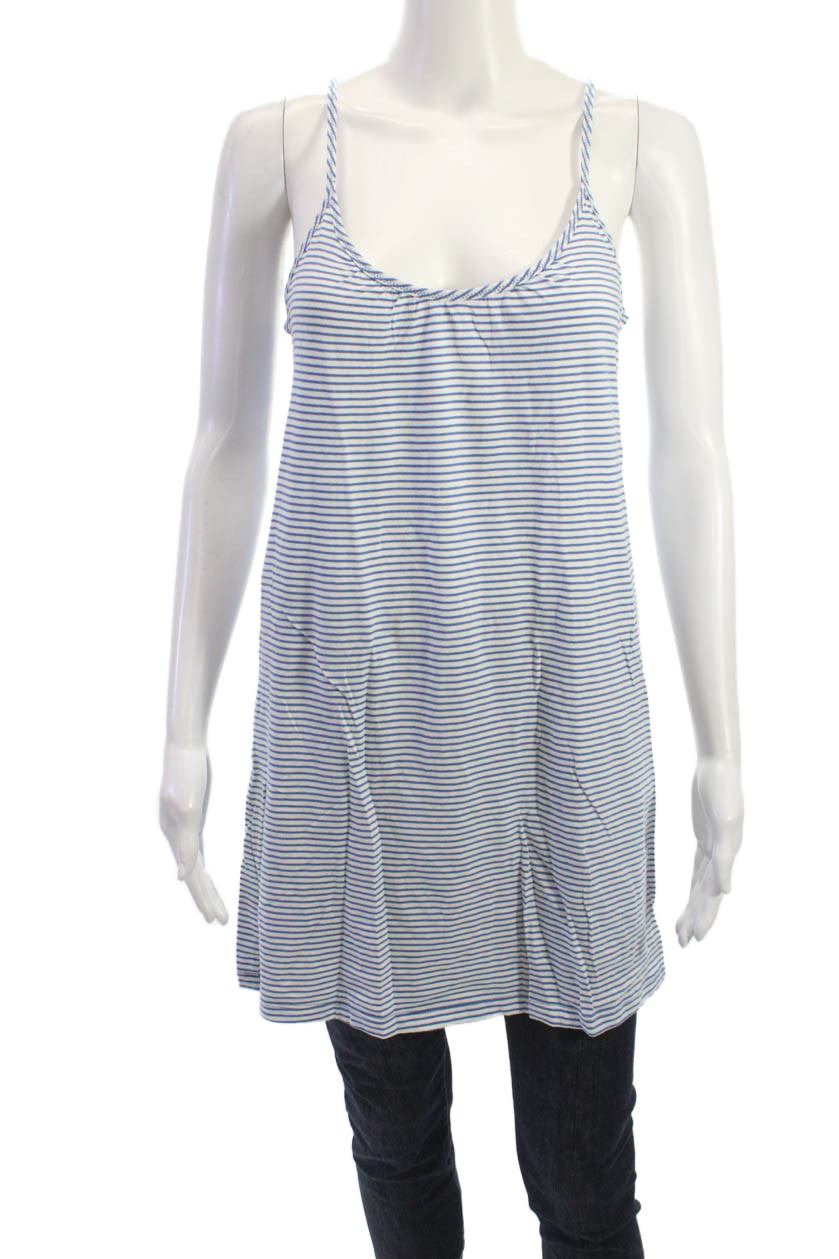 J Crew Women Striped Cotton Slip Dress Sleeveless Round Neck Blue Size SFree Shipping in US $100+ Orders | $6.95 Orders Below