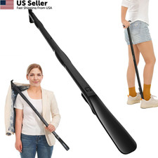 36 Inch Adjustable Long Handled Shoe Horn - Dressing Stick Aid 36 Inch, Black