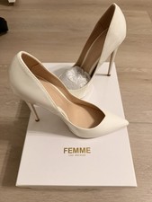 Femme Los Angeles White Stilettos Size 7 Brand New Never Used In Box