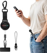 MoKo Anti-Theft Phone Tether Retractable Steel Cable Lanyard Lock Clip