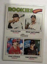 2026 Topps Heritage - Quad Rookies Brice Matthews, Ryan Ritter, Chad Stevens