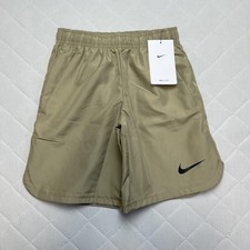 Nike Shorts Boys 6-7 Beige Khaki Dri-FIT Athletic Running 6in Inseam Gym