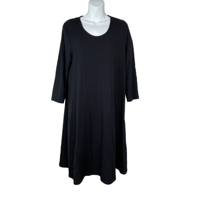 NWT Garnet Hill Dress Size S Gray Taupe Organic Cotton Ribbed Cocoon Pocket