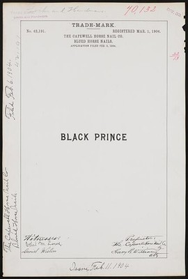 [ The Capewell Horse Nail Co. for Black Prince brand Blued Horse Nails]