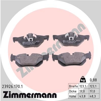 23926.170.1 Zimmermann brake pad set, disc brake for BMW, BMW (Brilliance)