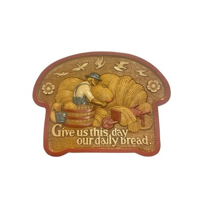 Vintage Burwood Wall Decor Plaque. Give Us This Day our Daily Bread.