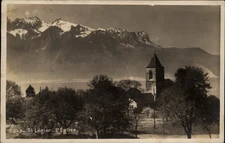 RPPC Church St Legier L Eglise Switzerland vintage postcard a743