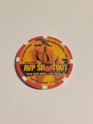 $5 Hard Rock Casino, LV. ''AVP Shootout'' Beach Volleyball Tour chip. 2003