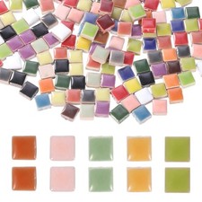 9mm Square Mosaic Tile, 300g Ceramic Mosaic Tile Bulk, Mixed Colors