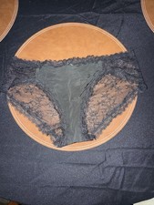 Victoria Secret Panties Black With Lace Back New Tags Discontinued Bikini Nylon