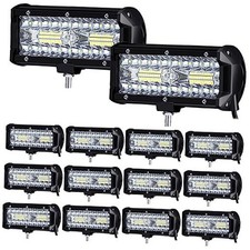 12 Pack LED Pods 72w 14400lm Flood LED Light Bar Spot Driving Off Road 7 Inch