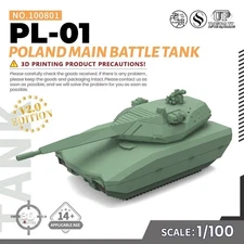 SSMODEL  1/100 15mm WarGaming Military Model Kit Poland PL-01 Main Battle Tank