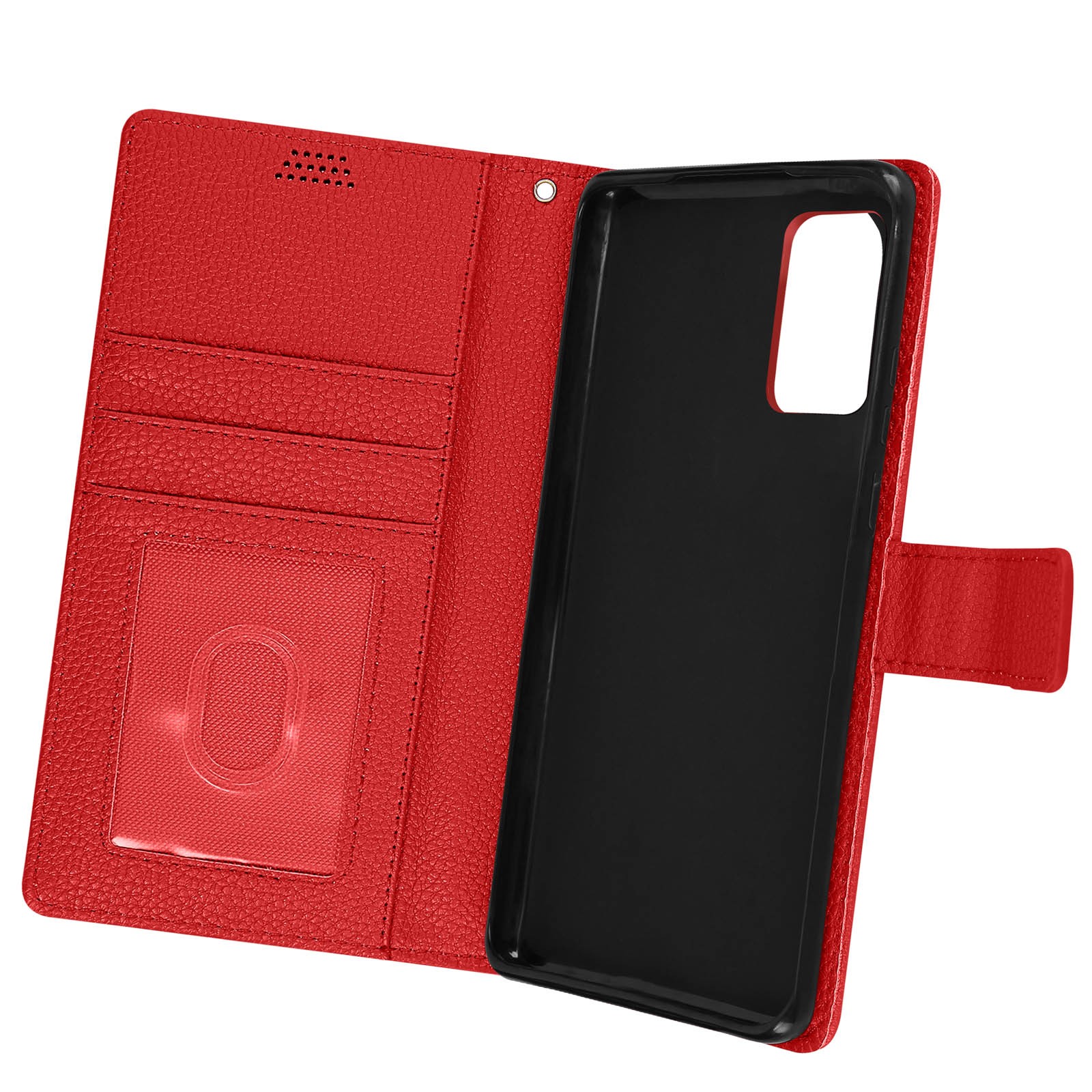 Housse en simili cuir rouge pour Realme GT Neo 2 et 3T avec porte-cartes